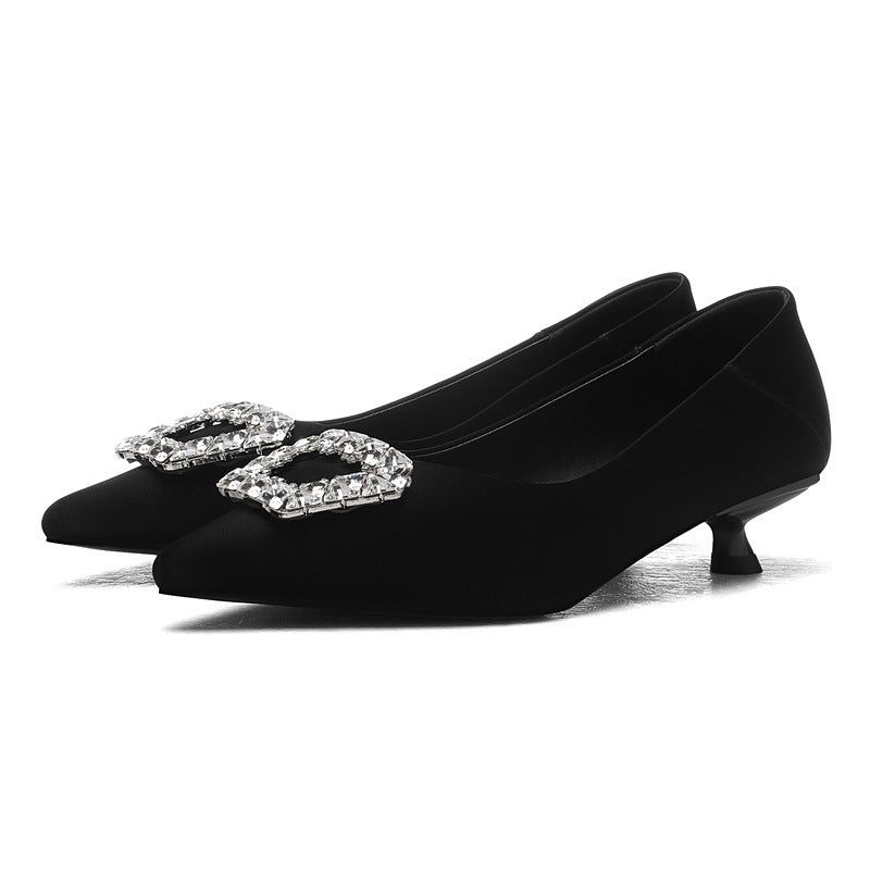 Damen Elegante und modische Ballerinas mit funkelndem Schmuckdetail R&B