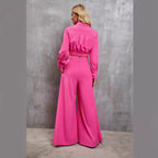 Damen Set mit cropped Bluse und weiter Hose R&B