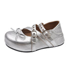 Damen elegante Schnürballetschuhe mit modischen Doppelriemen R&B