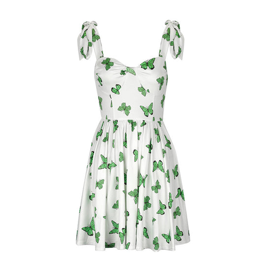 Damen Sommerkleid mit verspieltem Schmetterlingsdesign und verstellbaren Trägern R&B