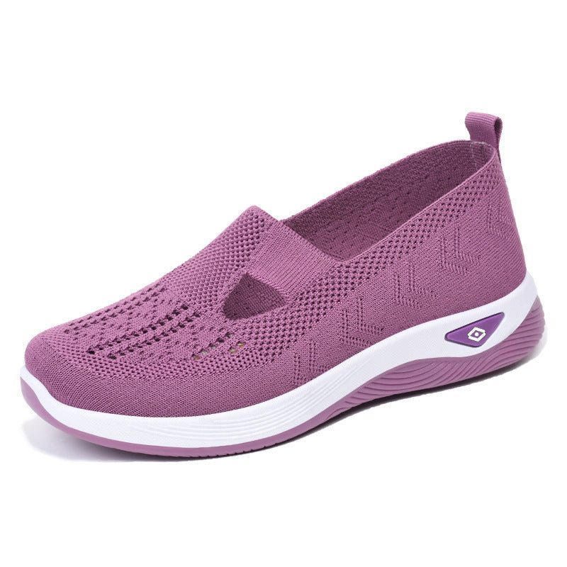 Damen Komfortable Slip-On Sneakers mit luftdurchlässigem Strickdesign R&B