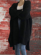 Damen Großer Strickcardigan mit offenem Schnitt und breiten Ärmeln R&B