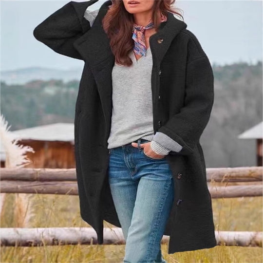Damen Oversize Wollmantel R&B