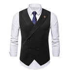 Herren elegante Business-Weste mit doppelter Knopfleiste und feiner Textur