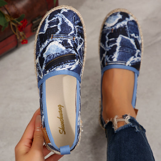 Damen Espadrilles mit elastischem Obermaterial und komfortabler Sohle R&B