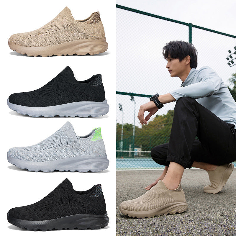 Unisex nan elastischer Strick-Schlupfschuh mit konturierter viskoelastischer Innensohle und rutschfester stoßdämpfender Laufsohle R&B