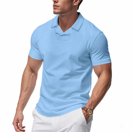 Herren Kurzarm Poloshirt mit strukturiertem Design R&B