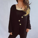 Damen lässiger Strickcardigan mit dekorativen Knopfdetails R&B