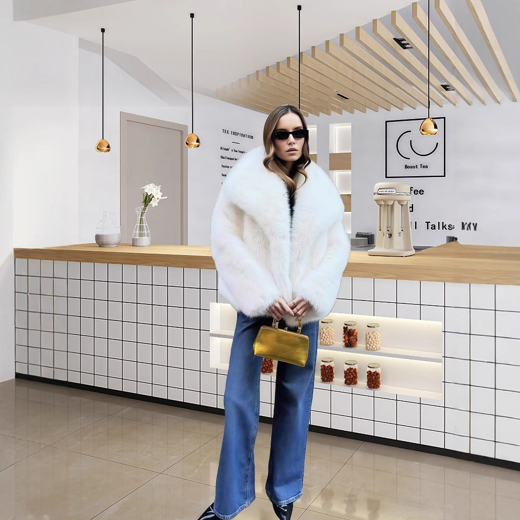 Damen Kuschelige Kunstpelzjacke R&B