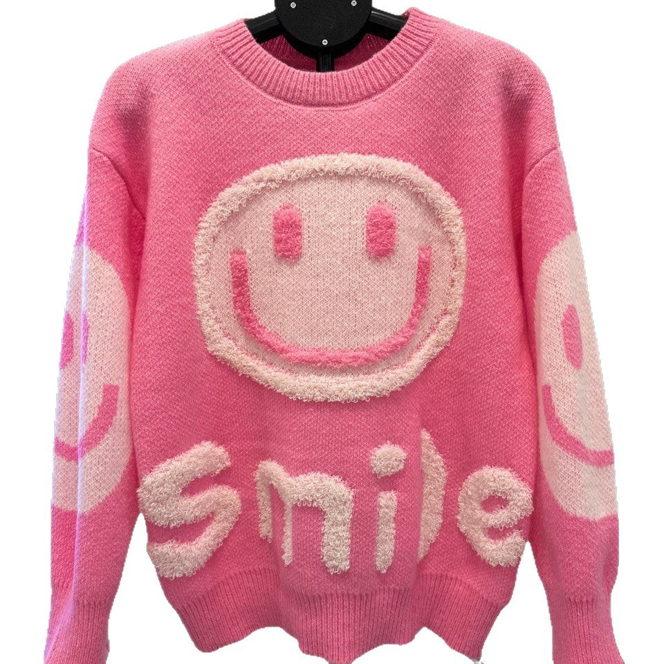 Damen gemütlicher Oversize-Pullover mit lässigem Grafikdesign R&B