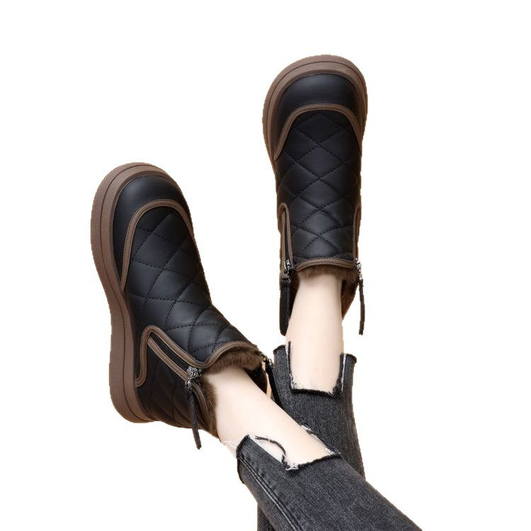 Damen gefütterte Winterboots mit strapazierfähigem Reißverschluss und warmem Innenfutter R&B