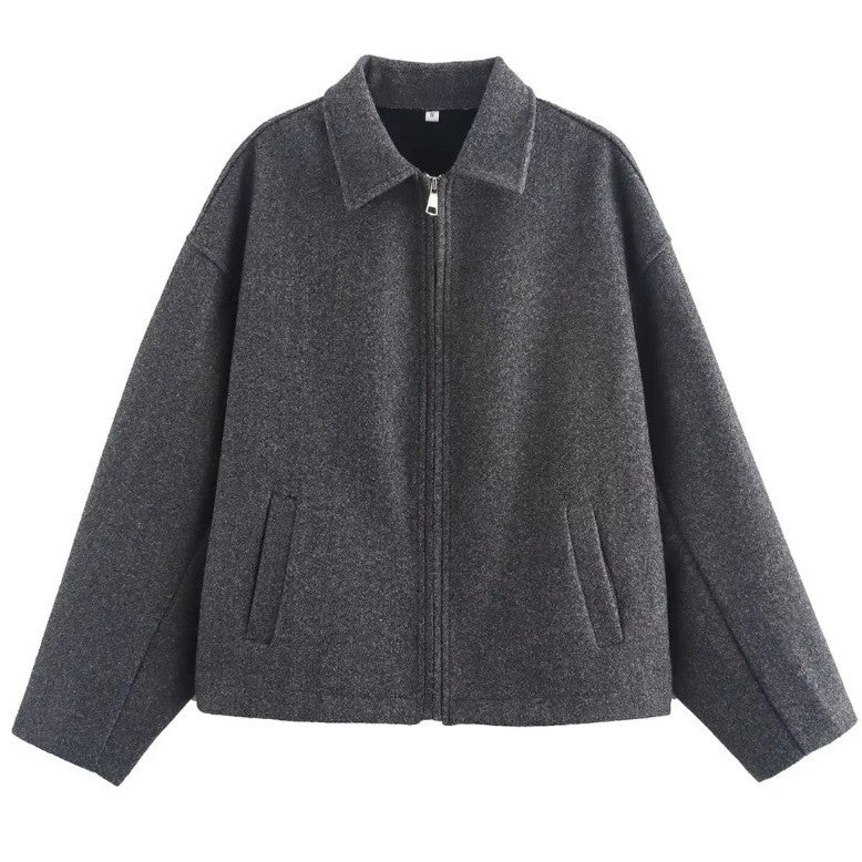 Damen elegante Kurzjacke aus weichem Material mit Oversize-Schnitten R&B