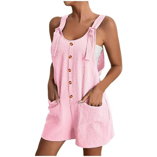Damen Leichtes Latzkleid mit praktischen Taschen und Knopfdetails R&B