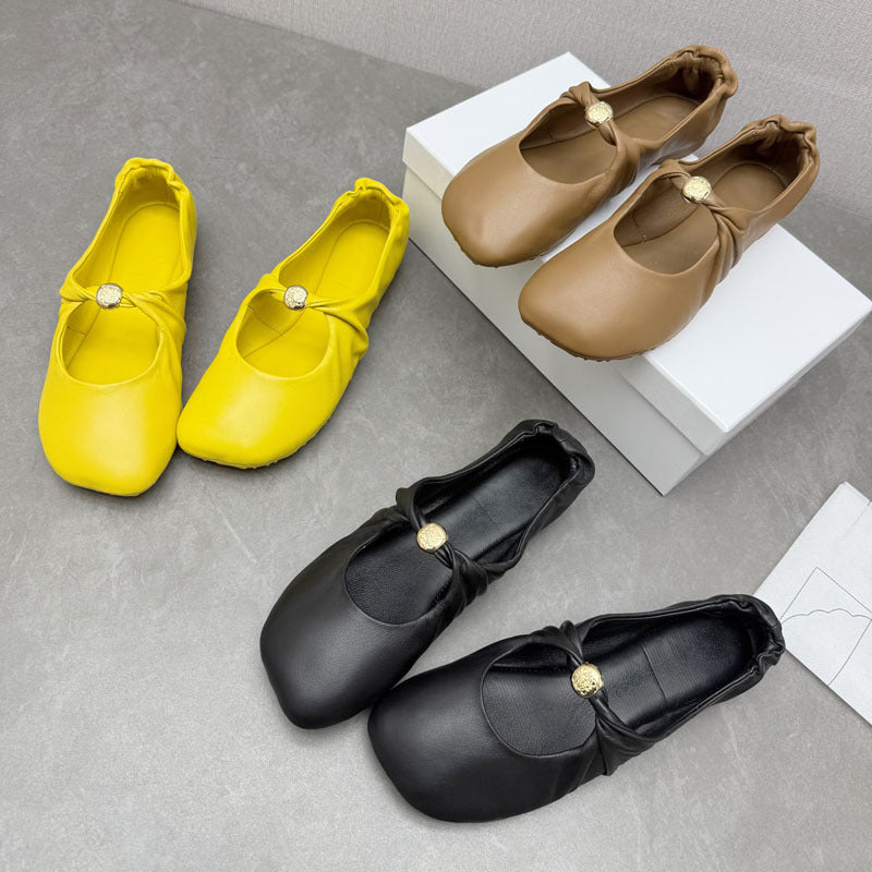 Damen Bequeme Ballerinas mit modischem Knoten-Detail
