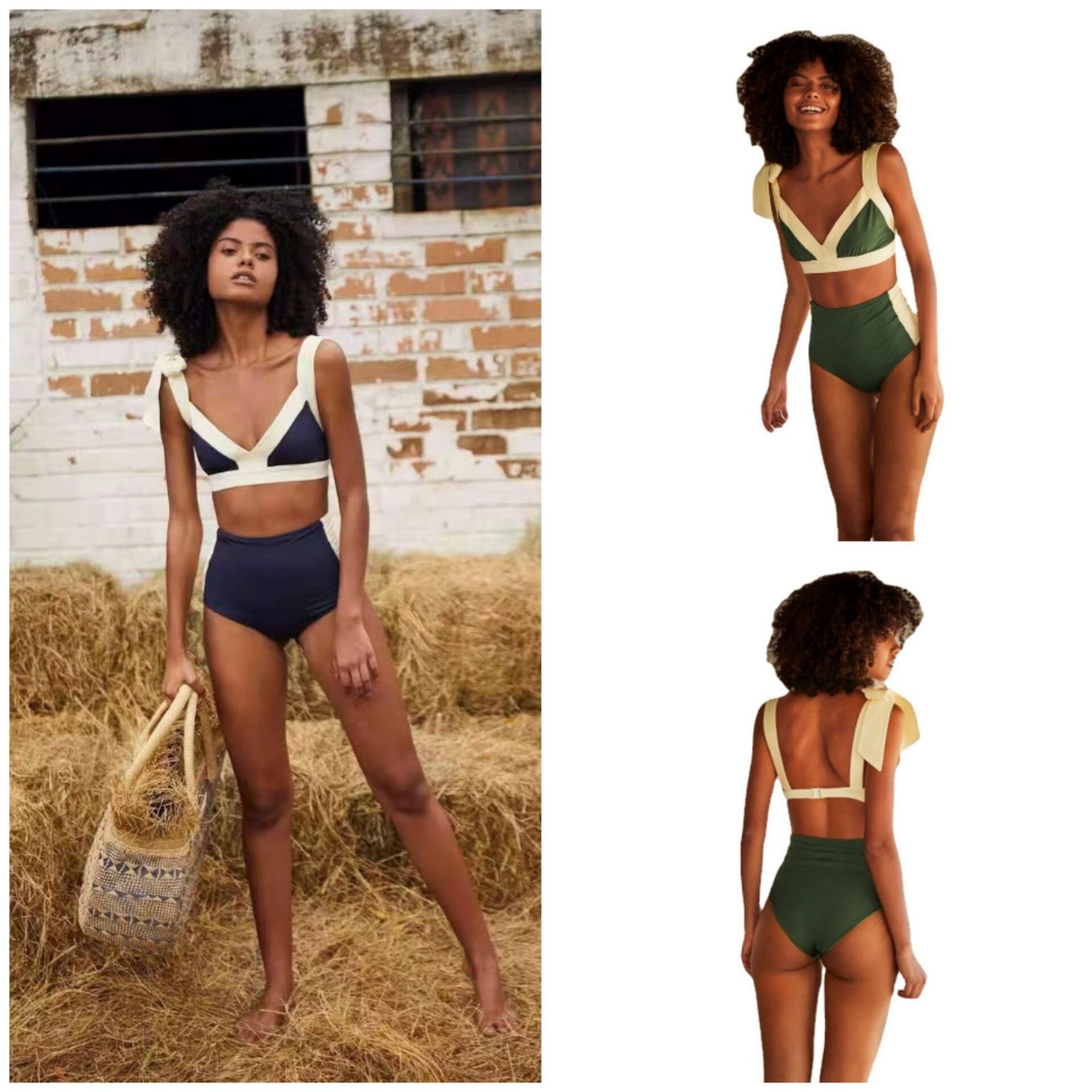 Damen Hoch geschnittener Bikini mit elegantem Wickeldetail R&B