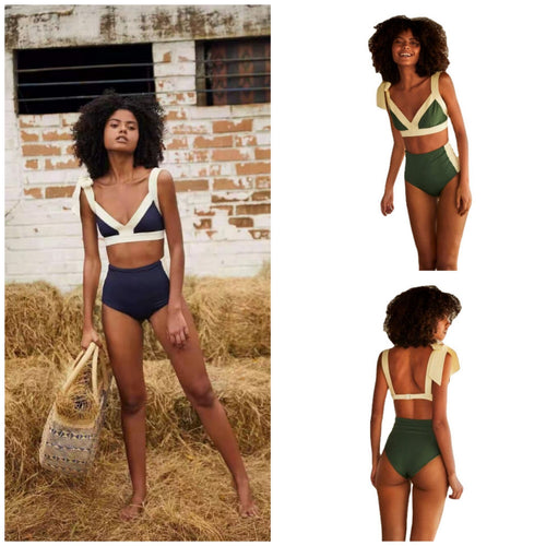 Damen Hoch geschnittener Bikini mit elegantem Wickeldetail R&B