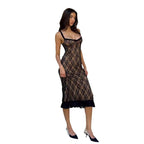 Damen Spitzen-Nachtkleid mit Rüschen und dekorativen Trägern R&B