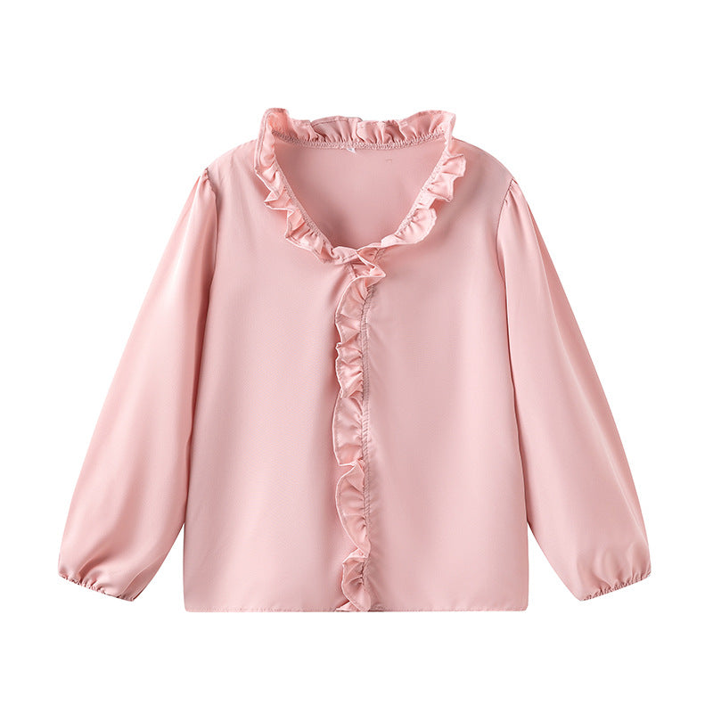 Damen Bluse mit Rüschendetails und elegantem Stehkragen R&B