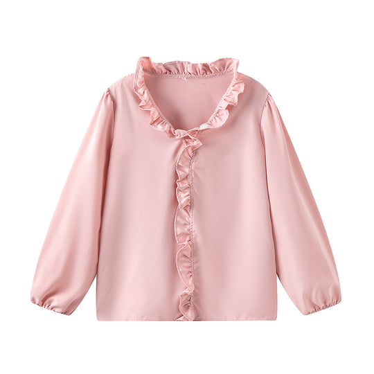 Damen Bluse mit Rüschendetails und elegantem Stehkragen R&B