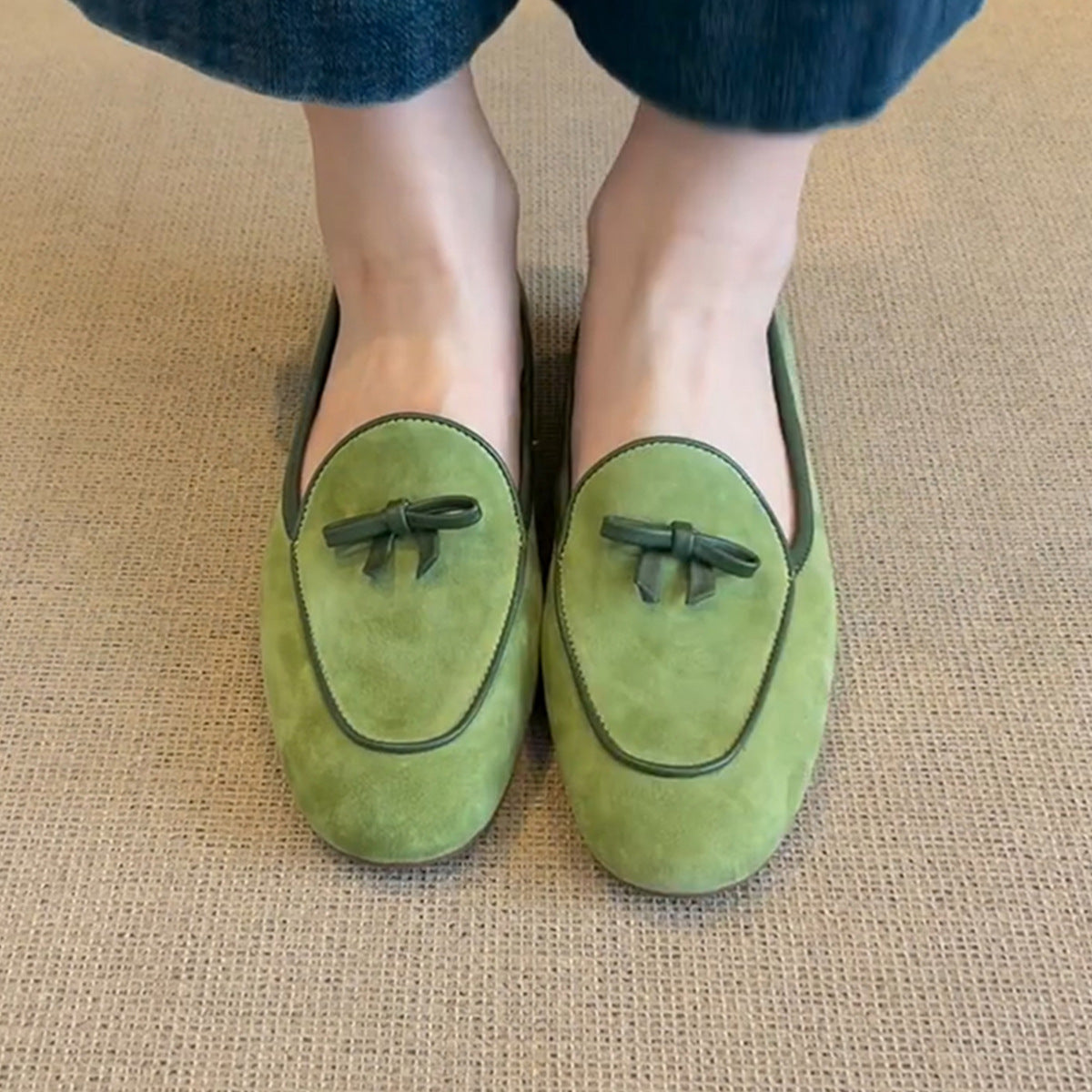 Damen Wildleder Slipper mit dekorativem Schleifendetail R&B