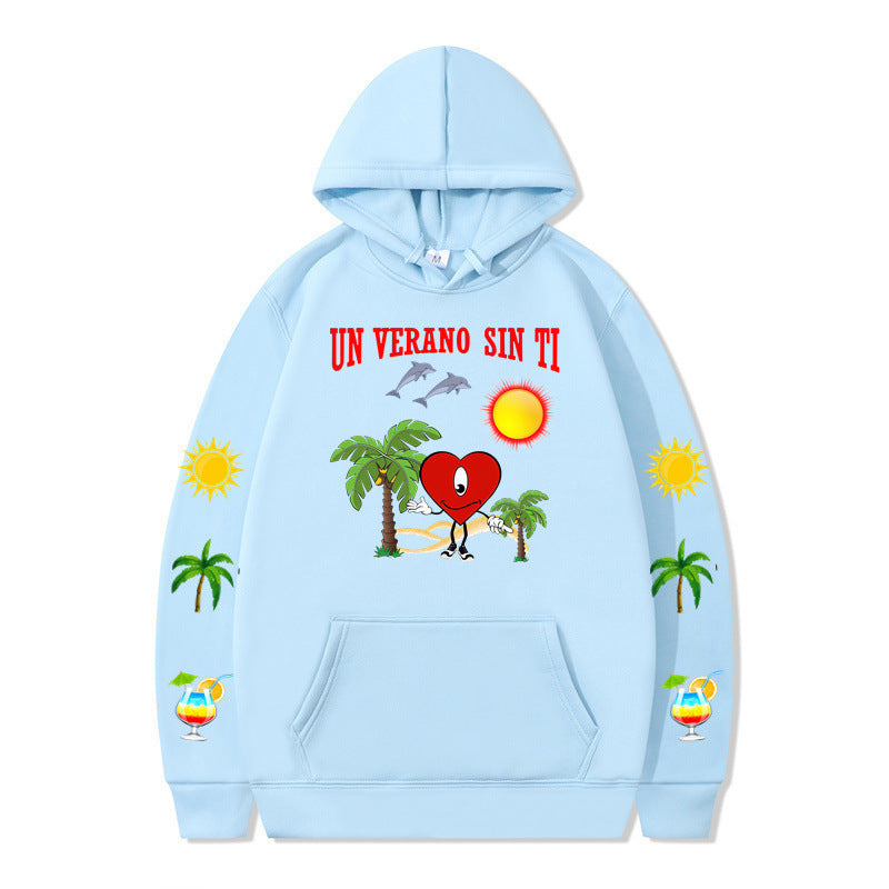 Damen Kapuzenpullover mit lebhaftem Sommermotiv und bequemer Passform R&B
