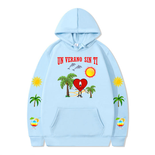 Damen Kapuzenpullover mit lebhaftem Sommermotiv und bequemer Passform R&B