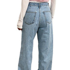 Damen Weit geschnittene Jeans mit Polka-Dots R&B