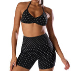 Damen Sportliches Bikini-Set mit hochgeschnittenen Shorts und elastischer Unterstützung R&B