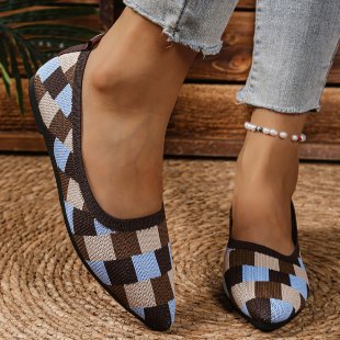 Damen Ballerinas mit geometrischem Muster und flexiblem Fußbett R&B