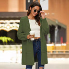Damen Langer Strickcardigan mit weichem Griff und praktischen Taschen R&B