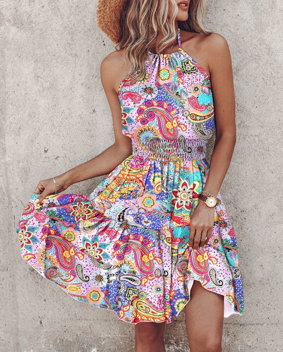 Damen Trendiges Kleid mit Raffung und asymmetrischem Saum R&B