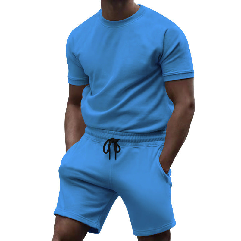Herren Sportkombination mit kurzärmligem Oberteil und bequemen Shorts R&B