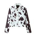 Damen cropped Kunstlederjacke im tierischen Muster R&B