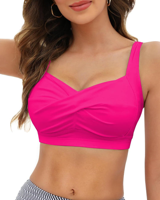 Damen Sportliches Top mit gekreuzter Vorderseite R&B