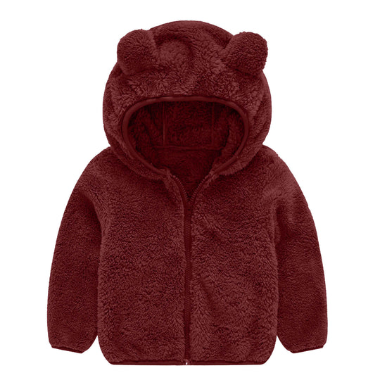 Damen Fleecejacke mit niedlichem Bärenohren-Design R&B
