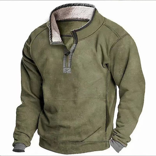 Herren Fleecesweater mit hochgeschlossenem Kragen und praktischem Reißverschluss R&B