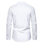 Herren modisches Designerhemd mit asymmetrischem Schnitt und innovativem Knopfdesign R&B