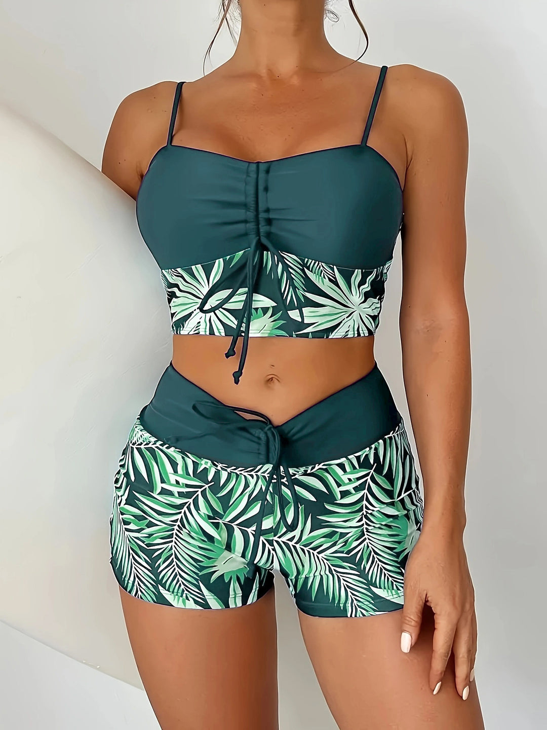 Damen Crop-Top-Bikini mit Short R&B