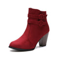Damen Elegante Ankle Boots mit modischer Knopfdekoration und komfortablem Blockabsatz R&B