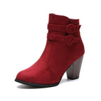 Damen Elegante Ankle Boots mit modischer Knopfdekoration und komfortablem Blockabsatz R&B