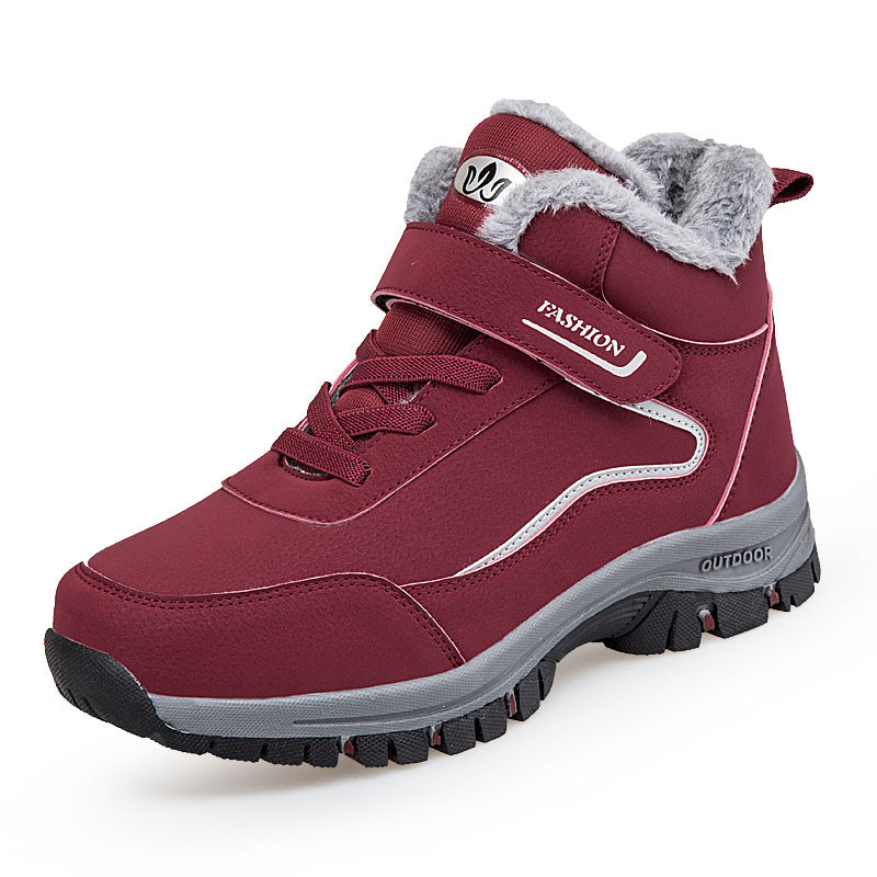 Damen Warm gefütterte Outdoor-Wanderschuhe mit verstellbarem Klettverschluss R&B