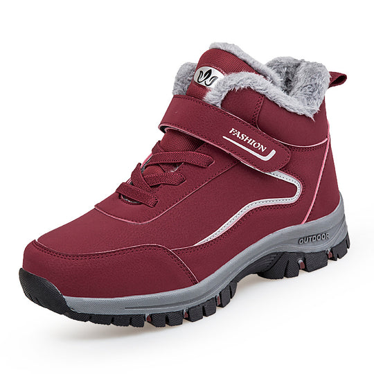 Damen Warm gefütterte Outdoor-Wanderschuhe mit verstellbarem Klettverschluss R&B
