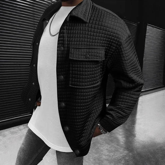 Herren Lässige Überziehjacke mit strukturiertem Design und praktischen Taschen R&B