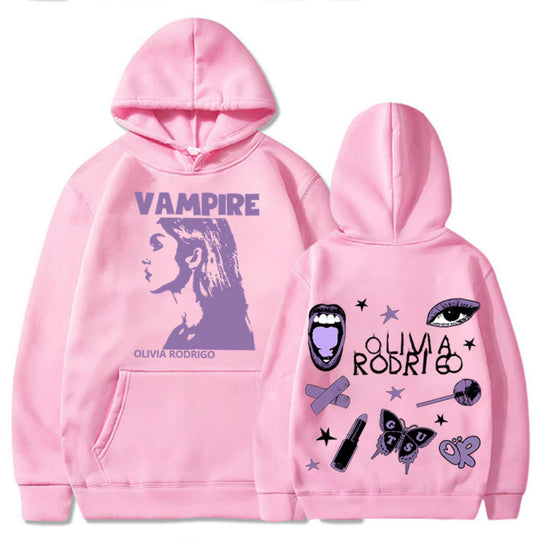Damen Kapuzenpullover mit künstlerischem Vampir-Print und oversized Schnitt R&B