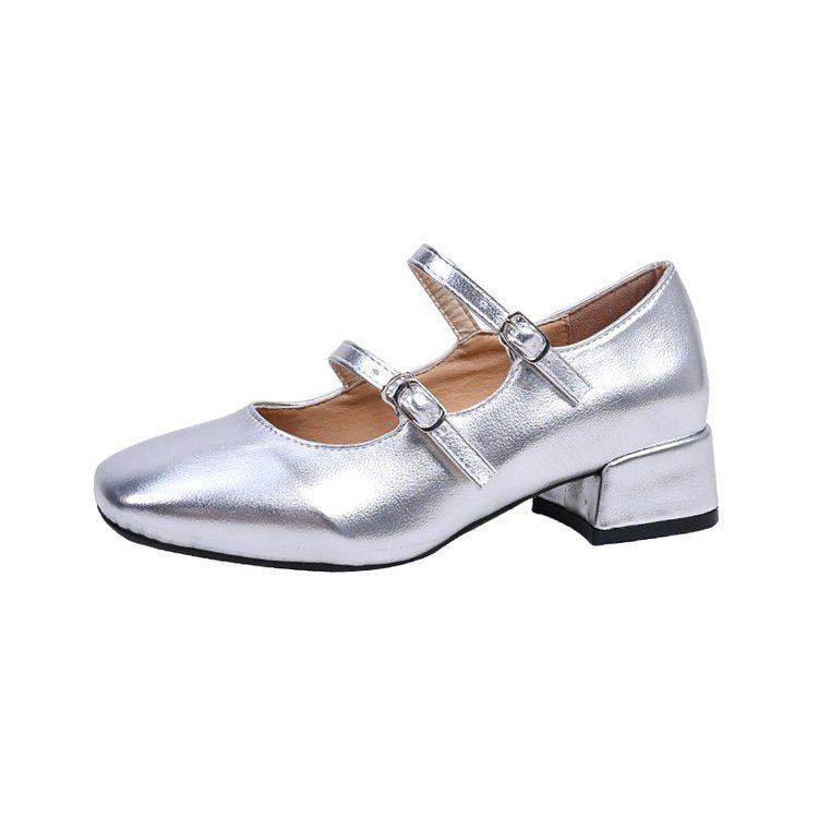 Damen Hochglanz Ballerinas mit verstellbaren Riemchen R&B