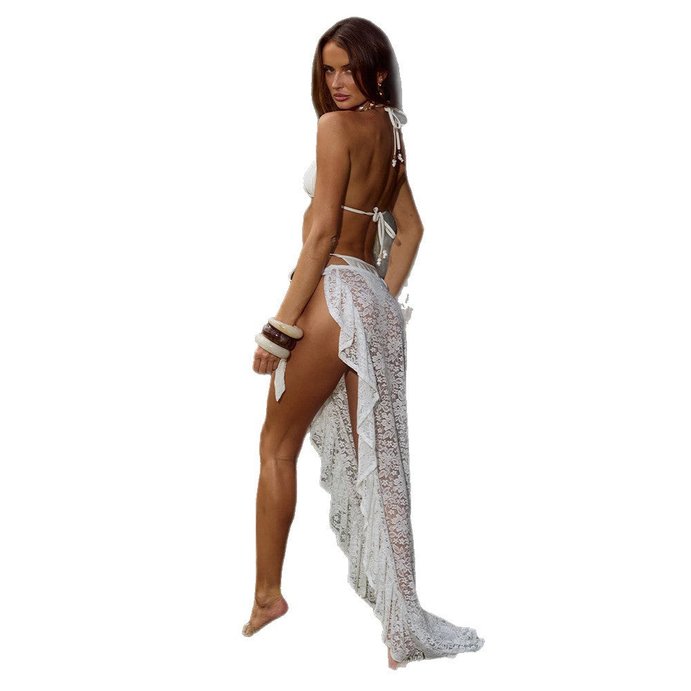Damen romantischer Spitzen-Bikiniüberwurf R&B