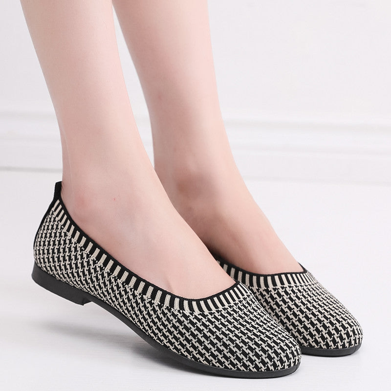 Damen Elegante Ballerinas aus atmungsaktivem Strickmaterial R&B