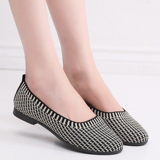 Damen Elegante Ballerinas aus atmungsaktivem Strickmaterial R&B