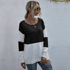 Damen lässiger V-Pullover mit modischem Netzdesign R&B