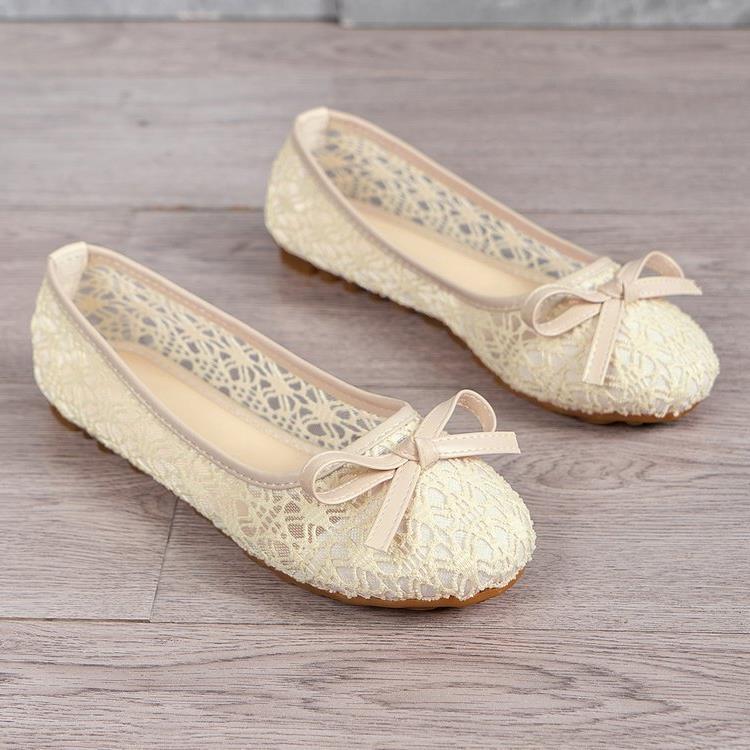 Damen Ballerinas mit filigranem Spitzen-Design und zarter Schleifen-Applikation R&B
